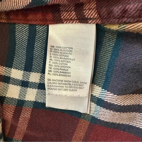 The North Face red blue plaid button up shirt size M - Picture 6 of 6